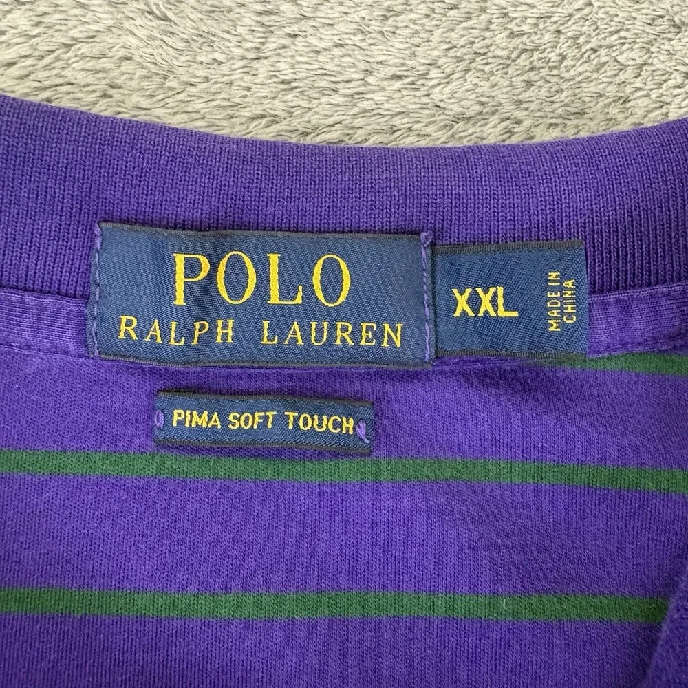 Polo Ralph Lauren Shirt Men's XXL Purple Shirt Sleeve Pima Soft Touch Pony Logo